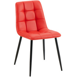 Chaise de salle à manger Antibes simili cuir rouge
