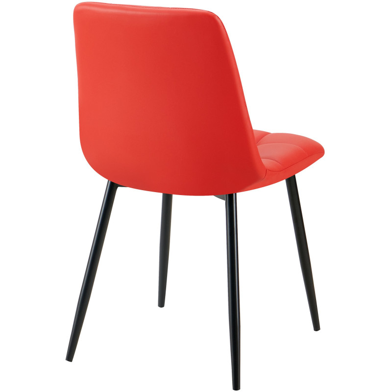 Chaise de salle à manger Antibes simili cuir rouge