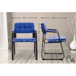 Chaise visiteur Canada B en cuir artificiel bleu