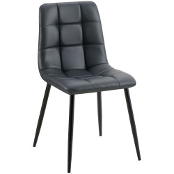 Chaise de salle à manger Antibes simili cuir noir