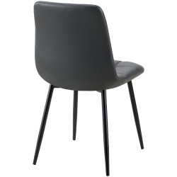 Chaise de salle à manger Antibes simili cuir noir