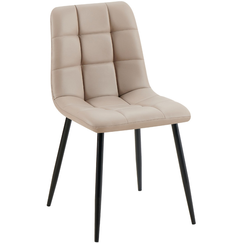 Chaise de salle à manger Antibes simili cuir taupe
