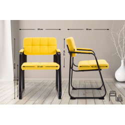 Sedia Visitatore Canada B in Similpelle giallo