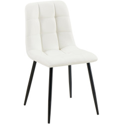 Chaise de salle à manger Antibes simili cuir blanc