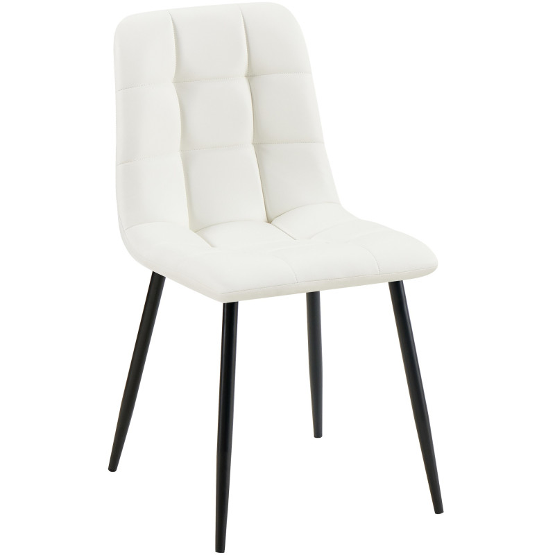 Chaise de salle à manger Antibes simili cuir blanc