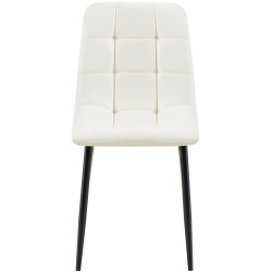 Chaise de salle à manger Antibes simili cuir blanc
