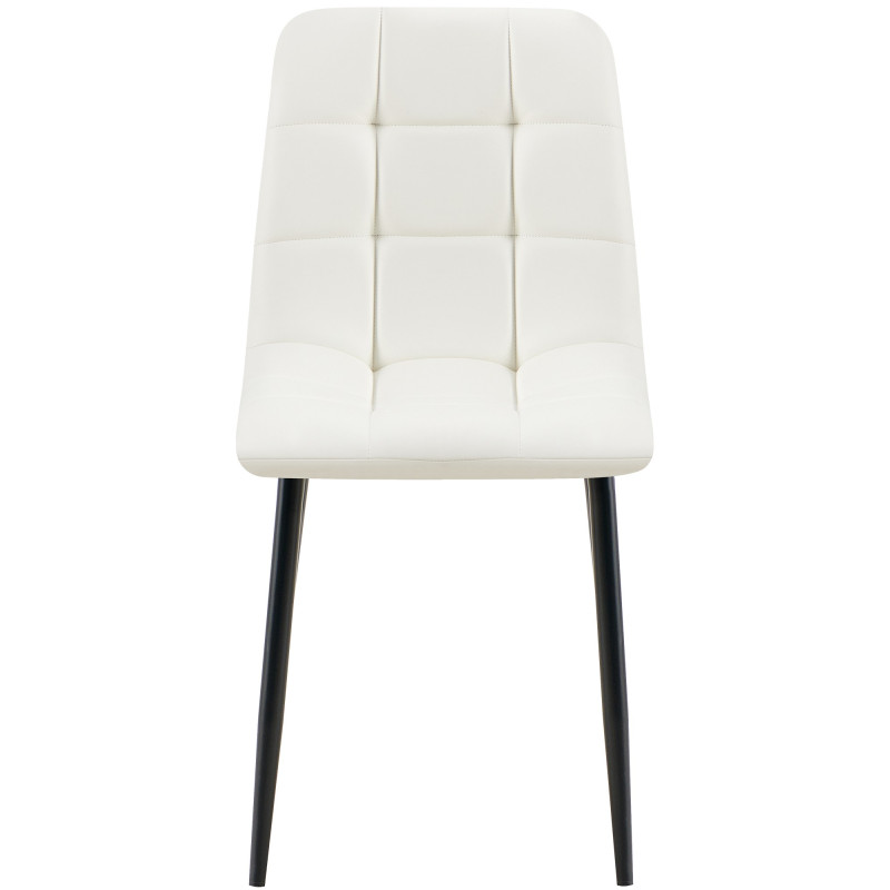 Chaise de salle à manger Antibes simili cuir blanc