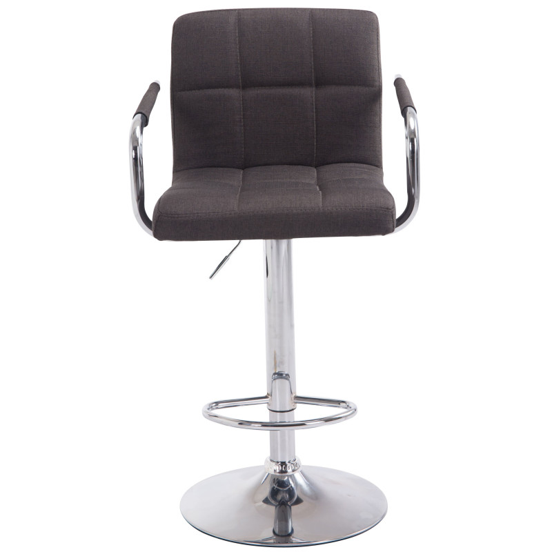 Lot de 2 tabourets de bar Lucy V2 en tissu chromé gris foncé