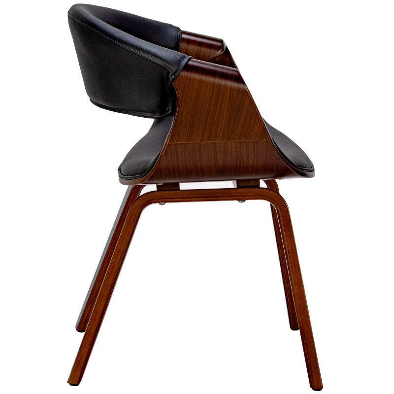 Lot de 2 chaises de salle à manger Foley en simili cuir noyer/noir
