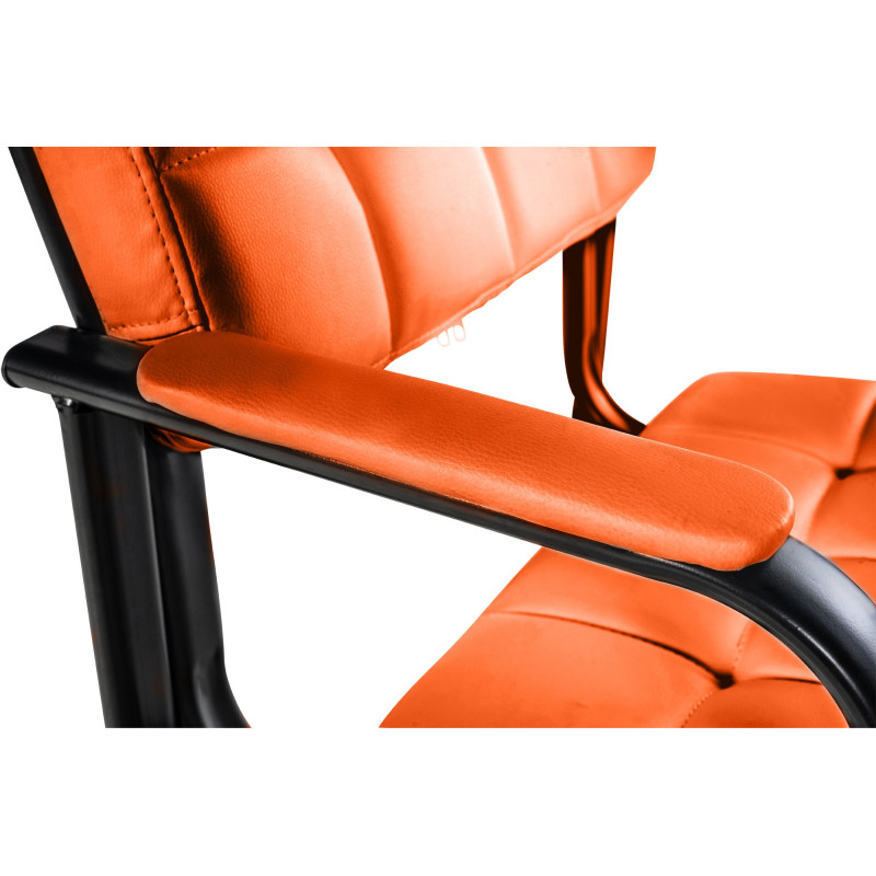Chaise visiteur Canada B en similicuir orange