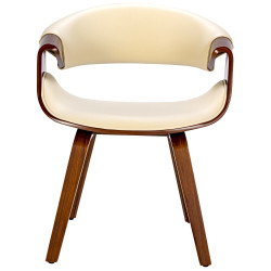 Lot de 2 chaises de salle à manger Foley en simili cuir noix/crème