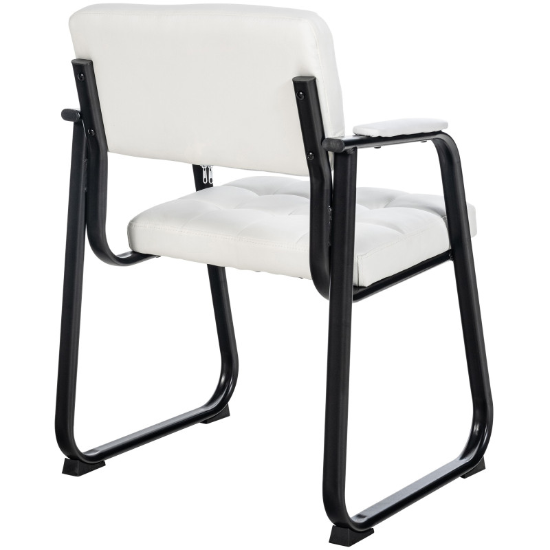 Chaise visiteur Canada B en cuir artificiel blanc