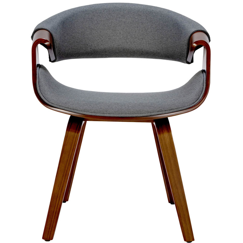Lot de 2 chaises de salle à manger tissu Foley noyer/gris