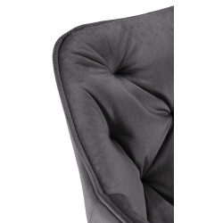 Lot de 2 chaises Tanna velours gris foncé