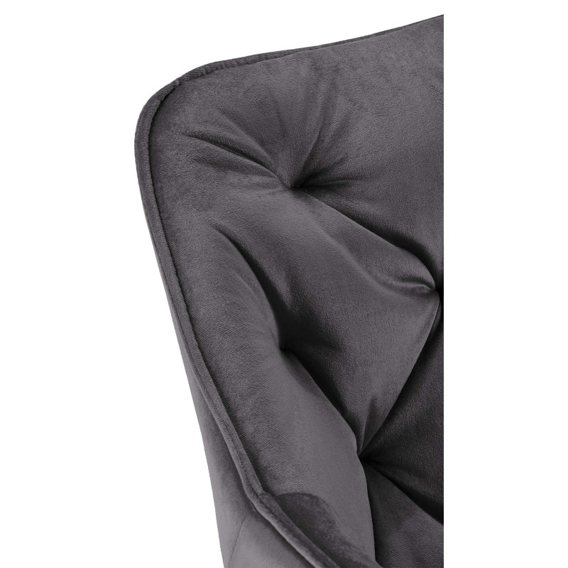Lot de 2 chaises Tanna velours gris foncé