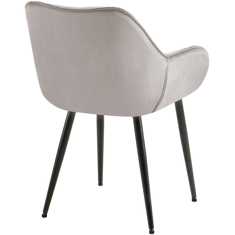 Lot de 2 chaises Tanna velours gris
