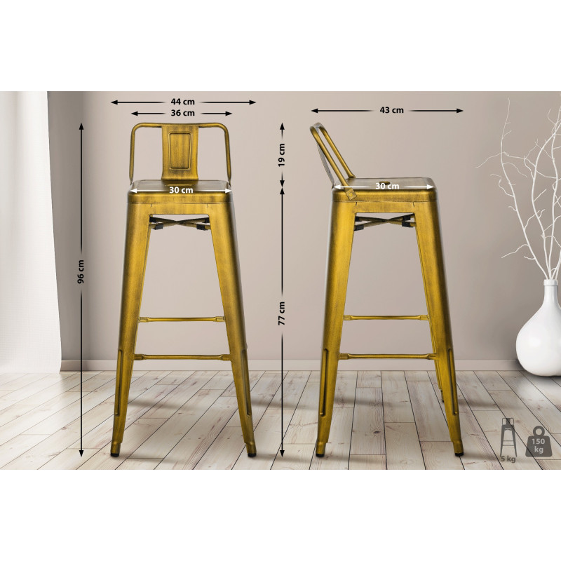 Ensemble de 2 tabourets de bar Mason or