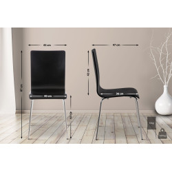 Lot de 4 chaises visiteurs Pepe en noir