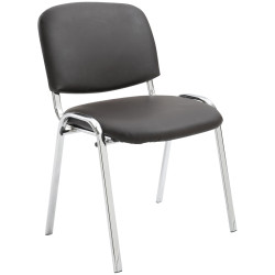 Chaise visiteur Ken C en cuir artificiel marron