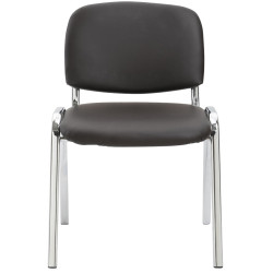 Fauteuil visiteur Ken C en similicuir marron