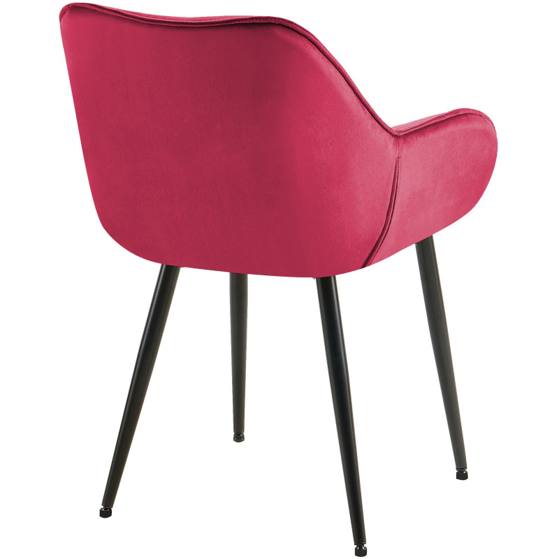 Lot de 2 chaises Tanna velours rouge
