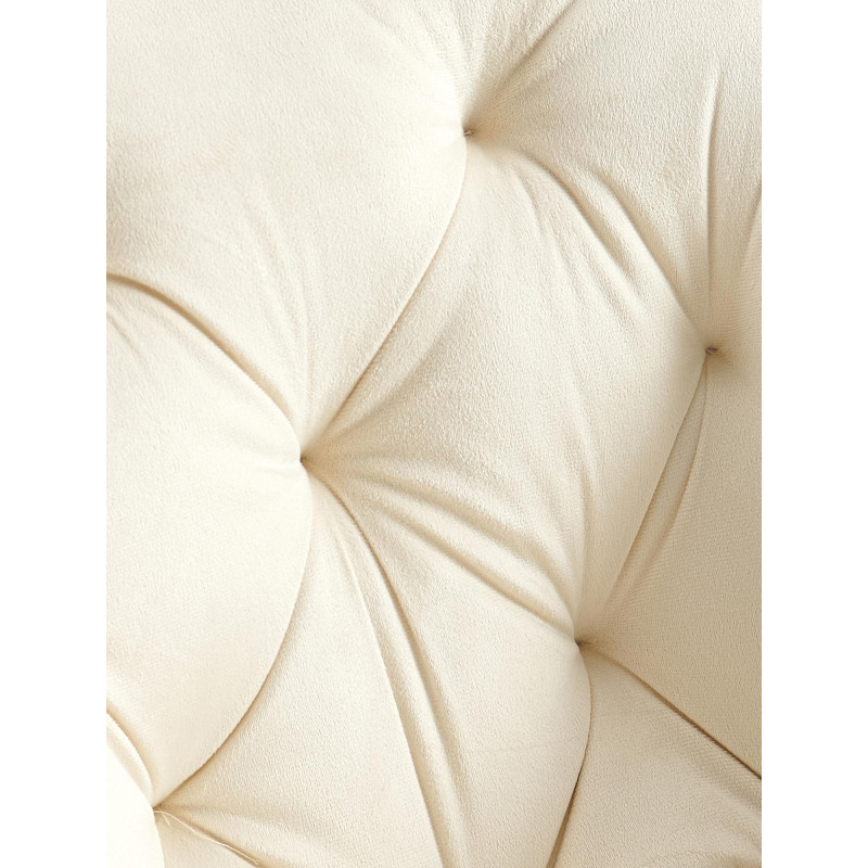 Chaise de salle à manger en velours Antigo crème