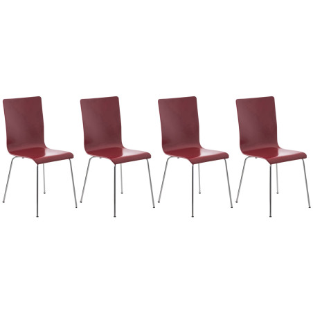 Lot de 4 chaises visiteurs Pepe rouges