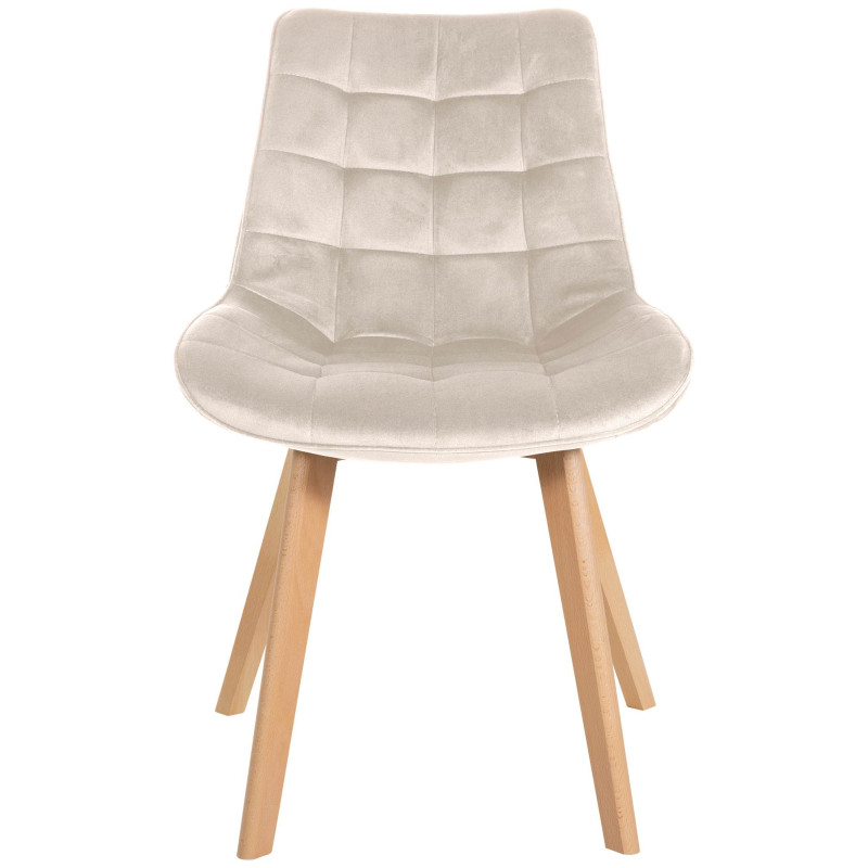 Lot de 2 chaises Brook velours crème