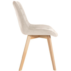 Lot de 2 chaises Brook velours crème