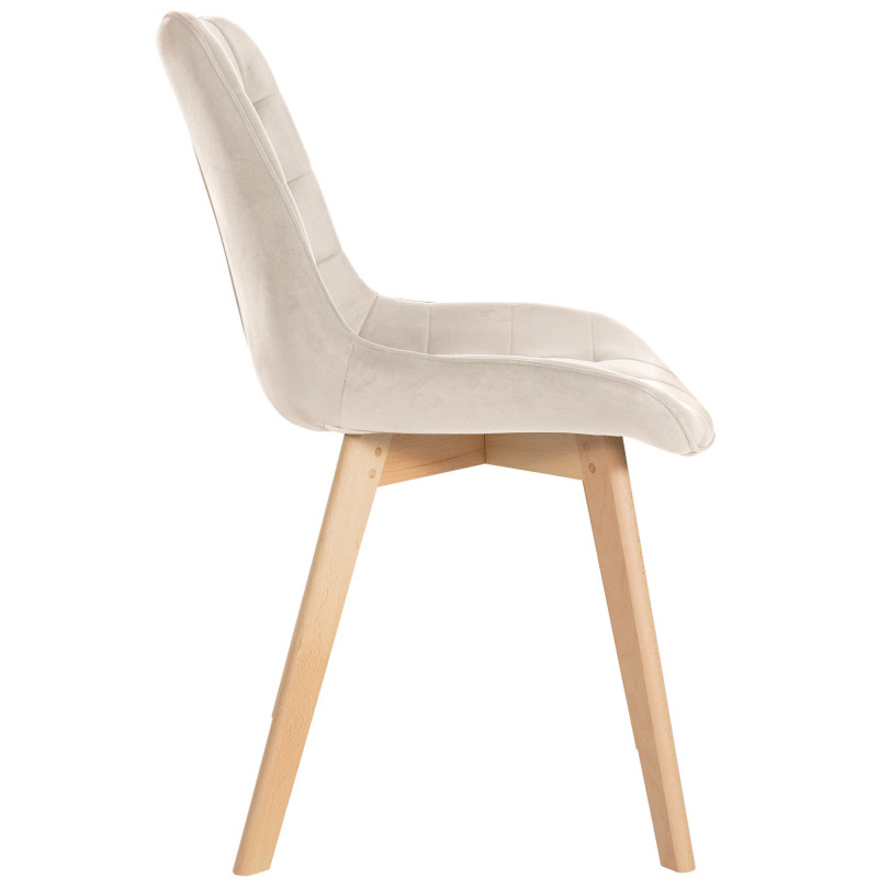 Lot de 2 chaises Brook velours crème