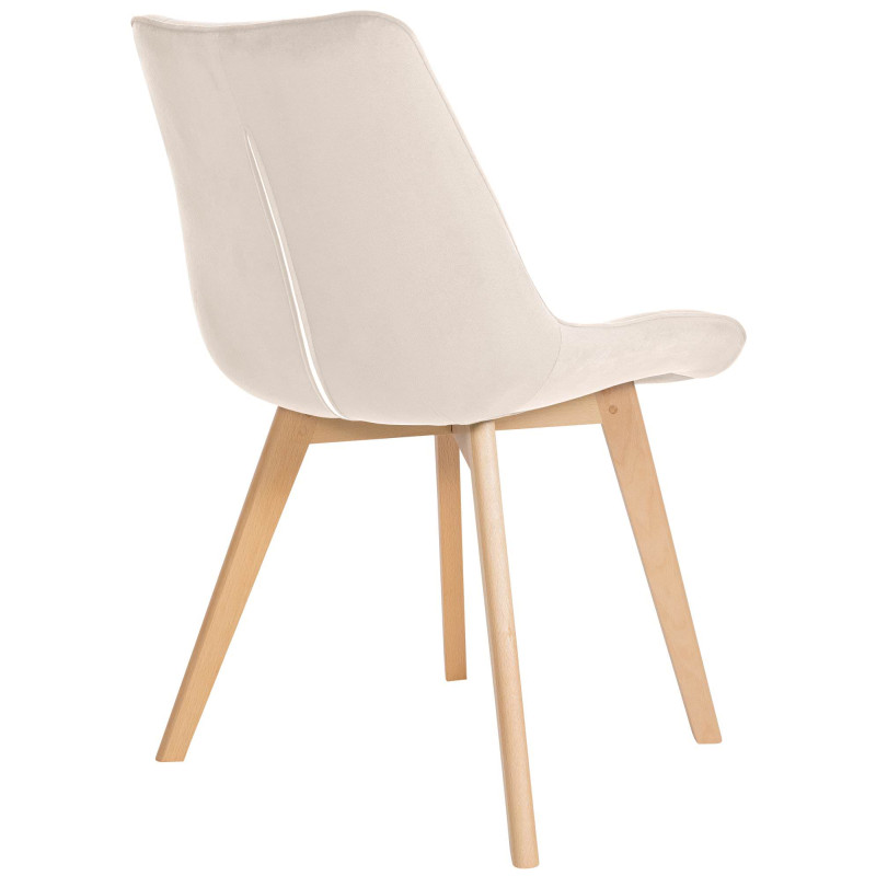 Lot de 2 chaises Brook velours crème