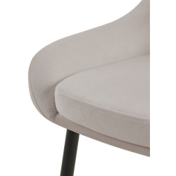 Chaise de salle à manger Elmira en velours noir gris