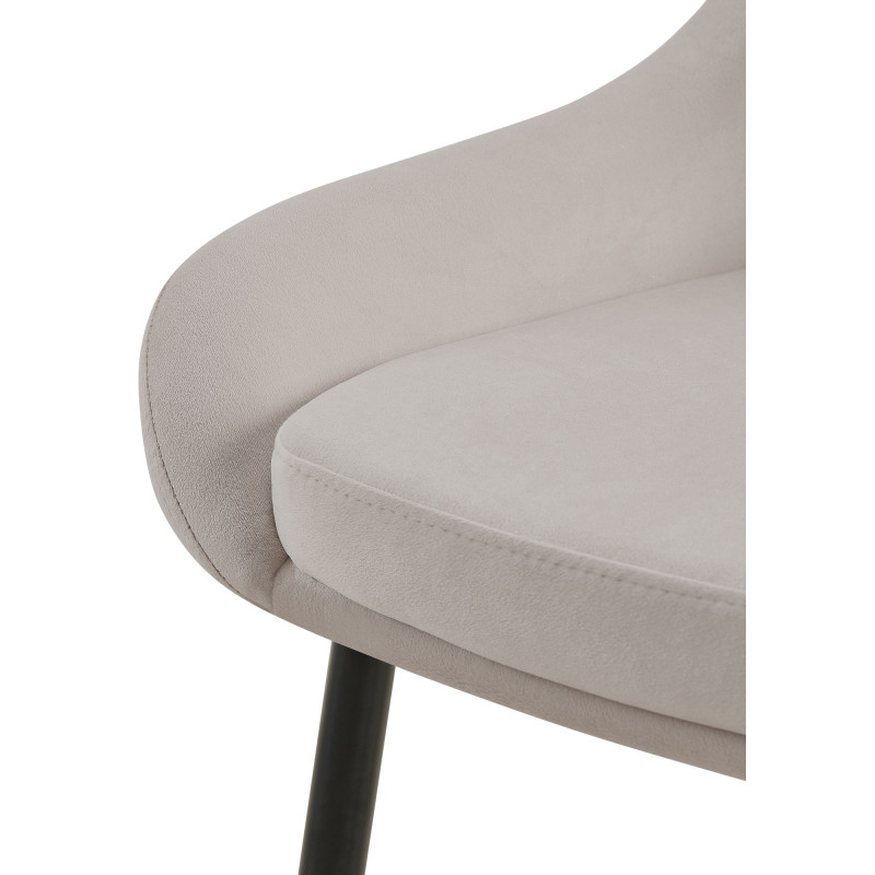 Chaise de salle à manger Elmira en velours noir gris