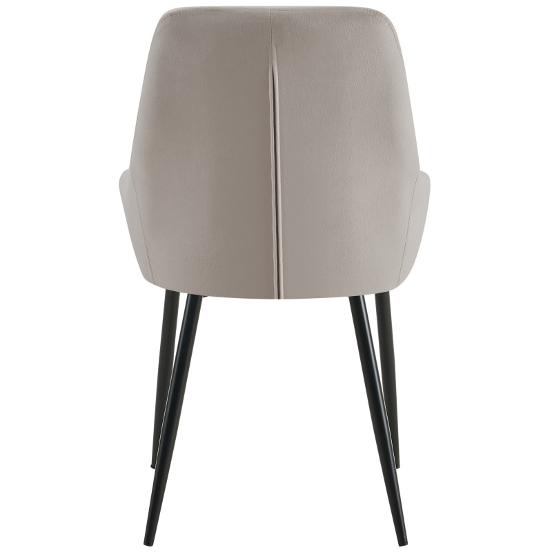 Chaise de salle à manger Elmira en velours noir gris