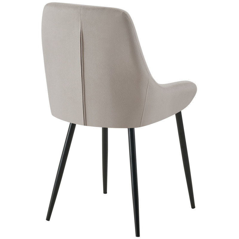 Chaise de salle à manger Elmira en velours noir gris