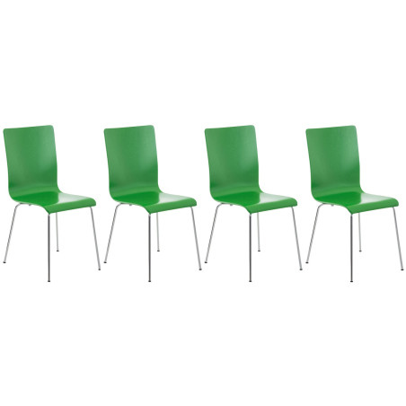 Lot de 4 chaises visiteurs Pepe vert
