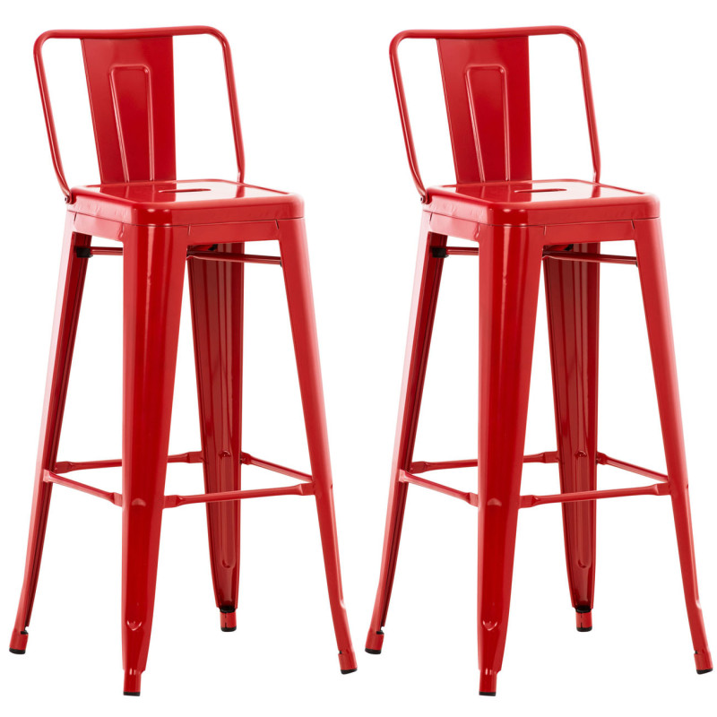 Ensemble de 2 tabourets de bar Mason rouge
