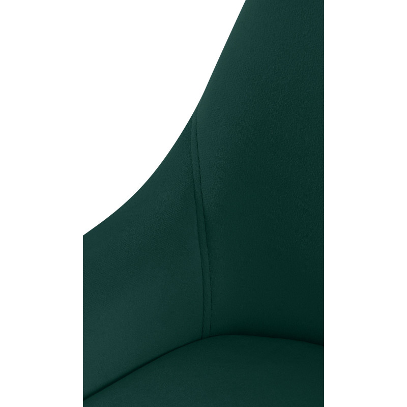 Chaise de salle à manger Elmira en velours noir vert