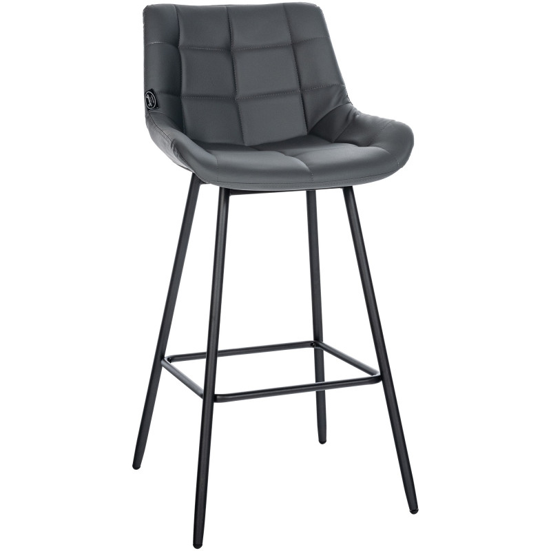 Tabouret de bar Weston similicuir gris