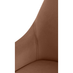 Chaise de salle à manger Elmira en velours noir brun