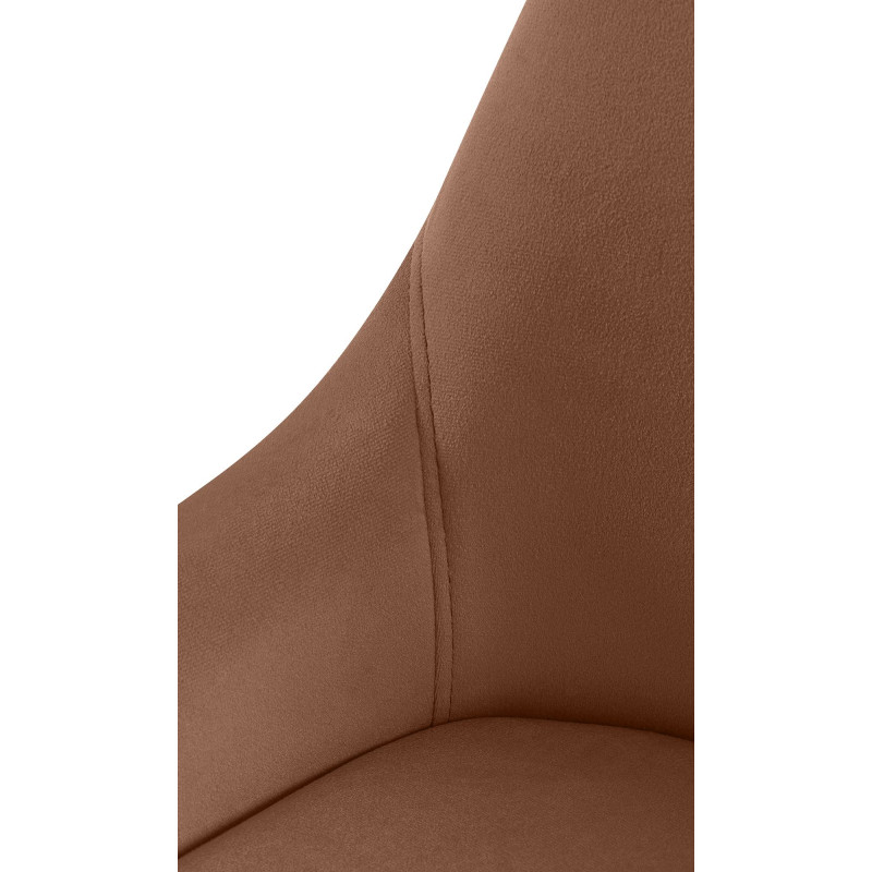 Chaise de salle à manger Elmira en velours noir brun
