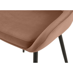 Chaise de salle à manger Elmira en velours noir brun