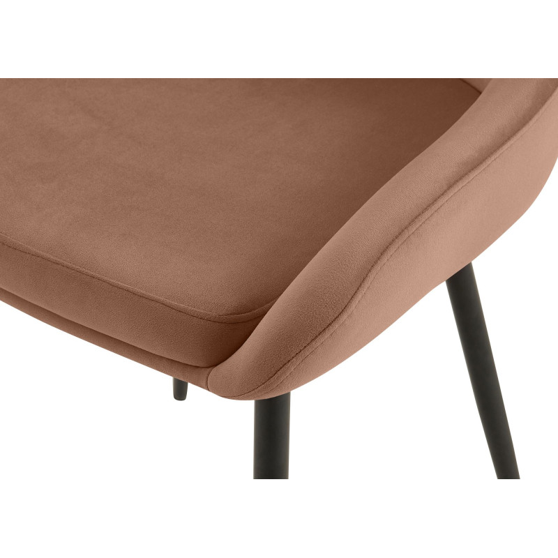 Chaise de salle à manger Elmira en velours noir brun