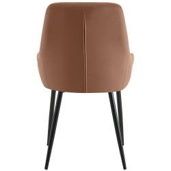 Chaise de salle à manger Elmira en velours noir brun