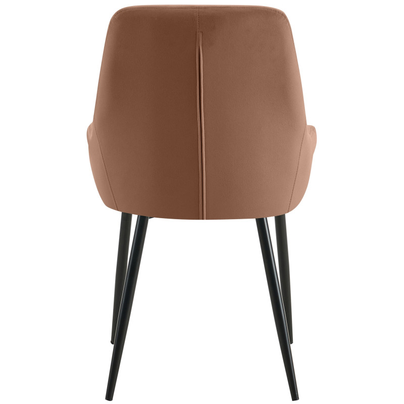 Chaise de salle à manger Elmira en velours noir brun