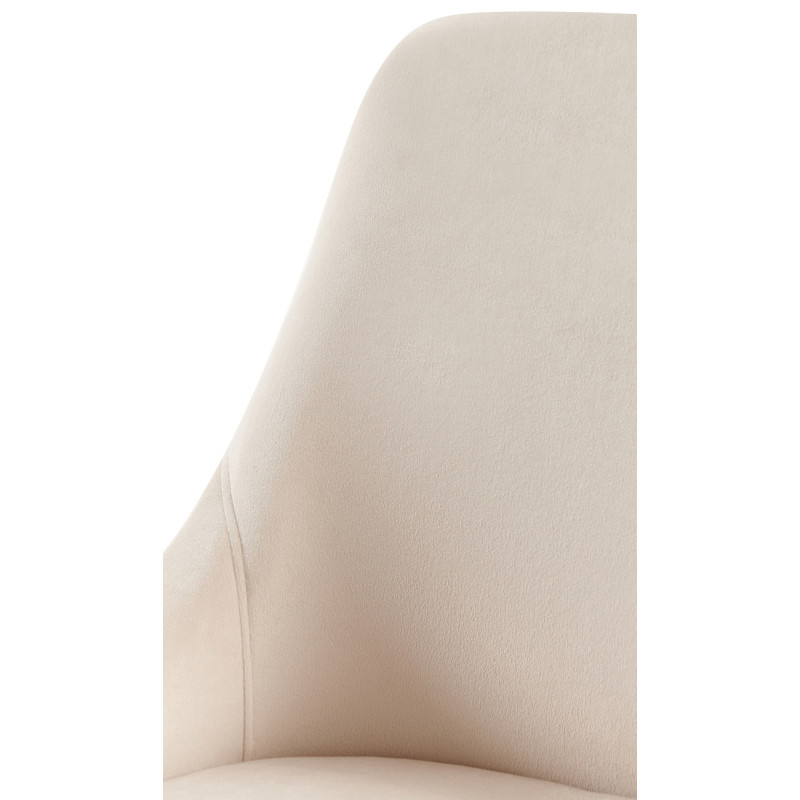 Chaise de salle à manger Elmira en velours noir crème