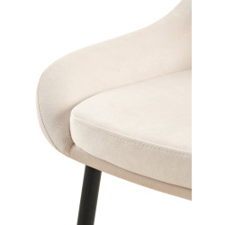 Chaise de salle à manger Elmira en velours noir crème
