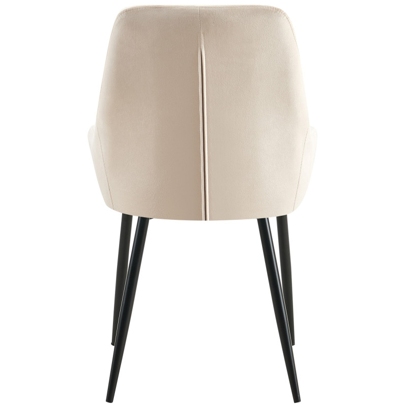 Chaise de salle à manger Elmira en velours noir crème