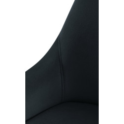 Chaise de salle à manger Elmira en velours noir noir