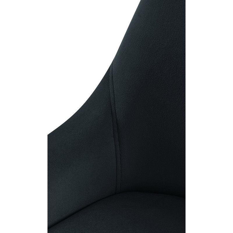 Chaise de salle à manger Elmira en velours noir noir